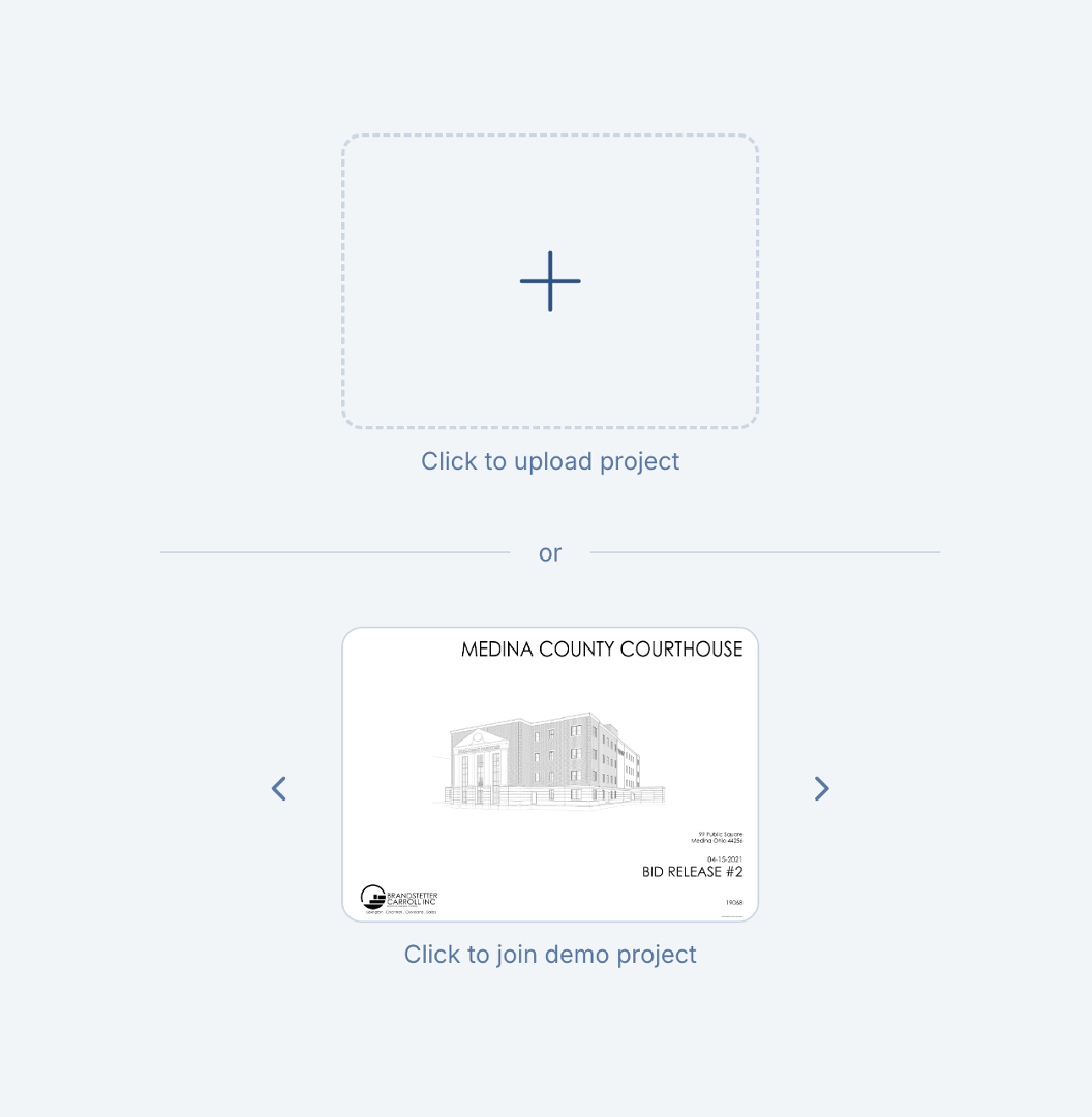 Alkali home page with project upload